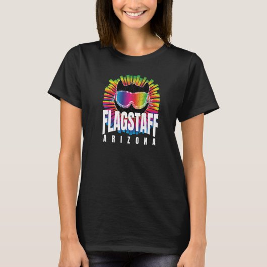 Flagstaff Cool Cat w Ski Goggles Flagstaff Regenbo T-Shirt (Vorderseite)