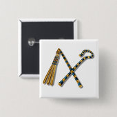 Flail and Crook von Tutankhamun Button (Vorne & Hinten)