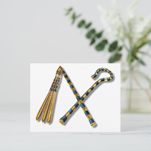Flail and Crook von Tutankhamun Postkarte (Stehend Vorderseite)