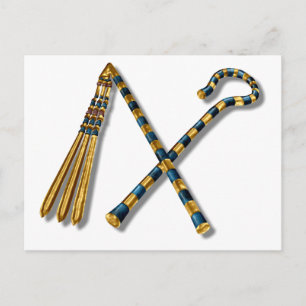 Flail and Crook von Tutankhamun Postkarte