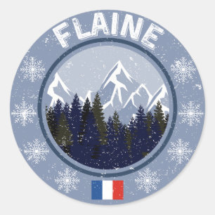 Flaine Skistation Runder Aufkleber