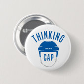 Flair für Blue Hockey Helmet Thinking Cap Button (Vorne & Hinten)