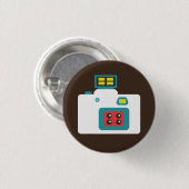 Flair für eine farbige Sofortkamera (weiß / blau) Button (Vorne & Hinten)