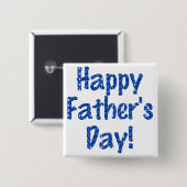 Flair - "Happy Vatertag" Blauer Glitterisierter Button (Vorne & Hinten)
