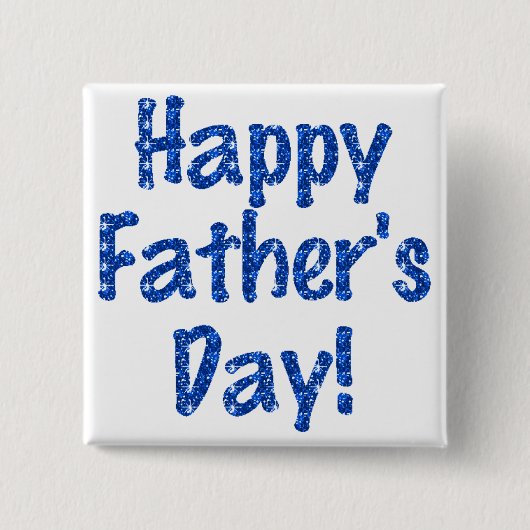 Flair - "Happy Vatertag" Blauer Glitterisierter Button (Vorderseite)