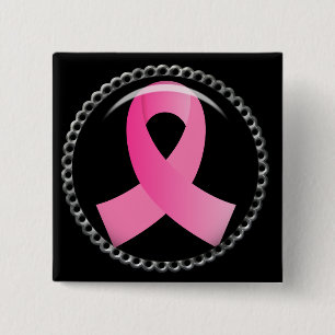 Flair-Rosa Brustkrebs Schleife Button