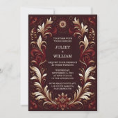 Flair Rustic Fiesta Floral Rose Spanische Hochzeit Einladung (Vorderseite)