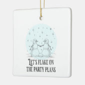Flake on Holiday Party Snowmen Pun Christmas Ceram Keramikornament (Links)
