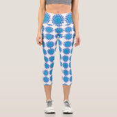 Flakenmuster Hochaufgelaufene Kapsel Capri Leggings (Vorderseite)