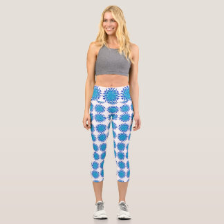 Flakenmuster Hochaufgelaufene Kapsel Capri Leggings