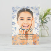 Flakes Frame Winter Birthday Bash Invitation Einladung (Stehend Vorderseite)