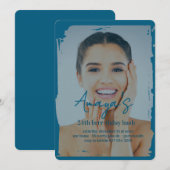 Flakes Frame Winter Birthday Bash Invitation Save The Date (Vorne/Hinten)