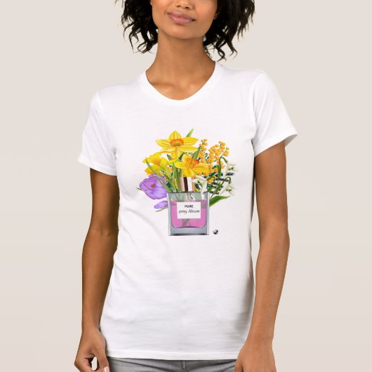 Flakon Pure spring blossom mit Frühlingsblumen T-Shirt (Vorderseite)