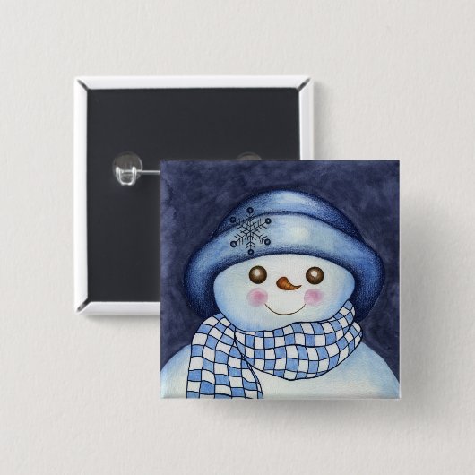 Flaky Snowman Button (Vorne & Hinten)