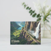 Flåm-Bahn Norwegen Postkarte (Stehend Vorderseite)