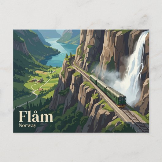 Flåm-Bahn Norwegen Postkarte (Vorderseite)