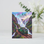 Flåm-Bahn Norwegen Postkarte (Stehend Vorderseite)