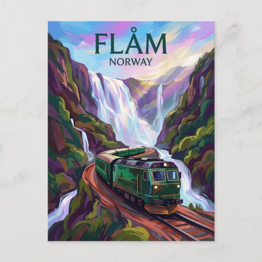 Flåm-Bahn Norwegen Postkarte (Vorderseite)