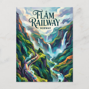Flåm-Bahn Norwegen Postkarte