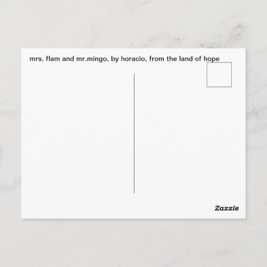 Flam und Mingo Postkarte (Rückseite)