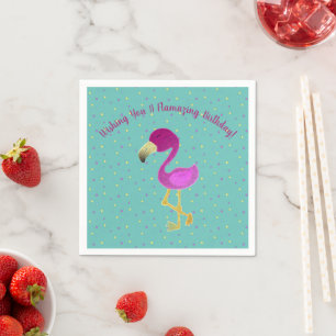 Flamazing Geburtstag Flamingo Serviette
