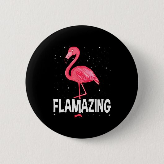 Flamazing Nk Flamingo Novelty Flamingo Lover Funny Button (Vorderseite)