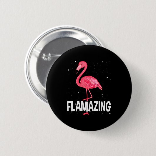 Flamazing Nk Flamingo Novelty Flamingo Lover Funny Button (Vorne & Hinten)