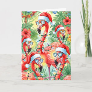 Flamazing-Tropischer-Weihnachts-Flamingo-Grußkarte Feiertagskarte