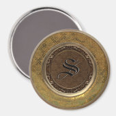 Flambeau viktorianisches Monogramm-Magnet Magnet (Vorderseite/Rückseite)