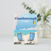 Flamborough Yorkshire Reiseplakat Postkarte (Stehend Vorderseite)