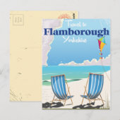 Flamborough Yorkshire Reiseplakat Postkarte (Vorne/Hinten)