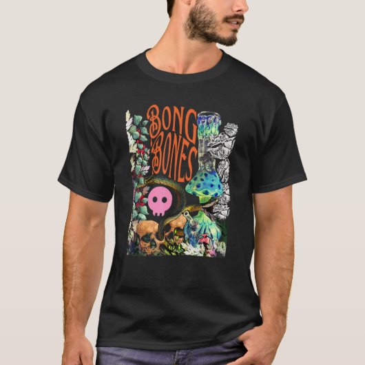 Flamboyant Apparel Bong Skulls Snake Floral Illust T-Shirt (Vorderseite)
