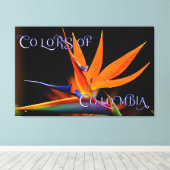 Flamboyant Bird der Paradise-Blume Leinwanddruck (Insitu (Holzboden))