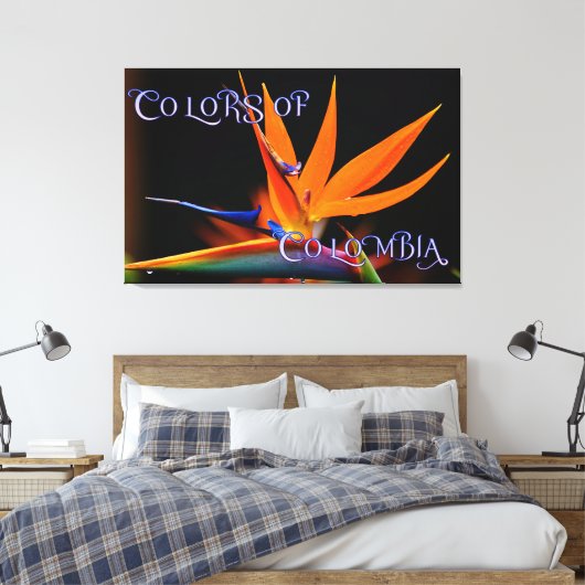 Flamboyant Bird der Paradise-Blume Leinwanddruck (Insitu (Schlafzimmer))