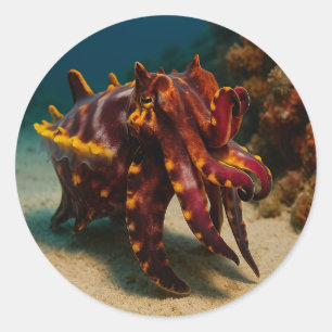 Flamboyant Cuttlefish Runder Aufkleber
