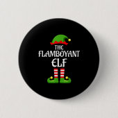 Flamboyant Elf Family Matching Group Christmas Button (Vorderseite)