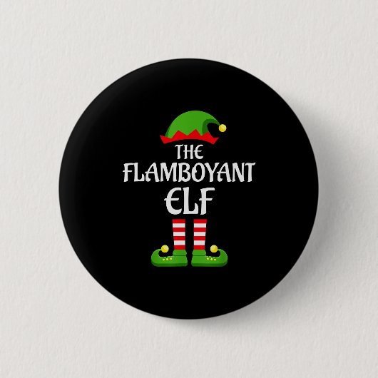 Flamboyant Elf Family Matching Group Christmas Button (Vorderseite)
