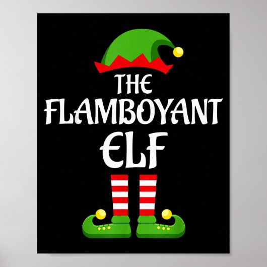 Flamboyant Elf Family Matching Group Christmas Poster (Vorne)