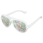 Flamboyant Flamingo Tropischer Garten Muster Partybrille (Schrägansicht)