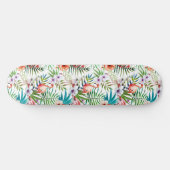 Flamboyant Flamingo Tropischer Garten Muster Skateboard (Horizontal)
