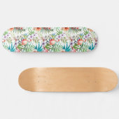 Flamboyant Flamingo Tropischer Garten Muster Skateboard (Horizontal)