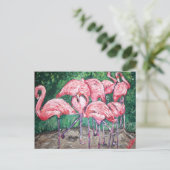 "Flamboyant Flamingos" Postkarte (Stehend Vorderseite)