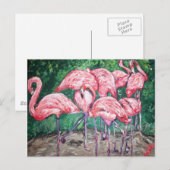"Flamboyant Flamingos" Postkarte (Vorne/Hinten)