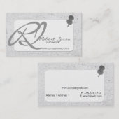 Flamboyant Mit Monogramm mit Leinen und Push-Butto Visitenkarte (Vorne/Hinten)