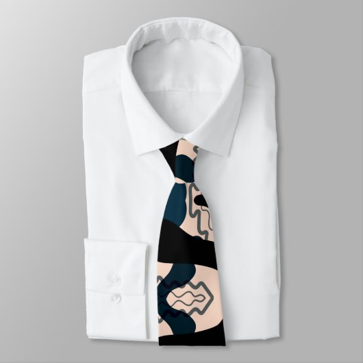 Flamboyant Modern Geometric Chic Monogram Krawatte (Gebunden)