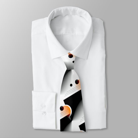 Flamboyant Modern Orange Geometric Chic Monogram Krawatte (Gebunden)