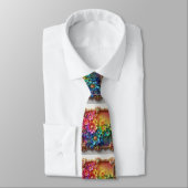 Flamboyant Neck Tie | Rainbow Flowers Faux Glitter Krawatte (Gebunden)