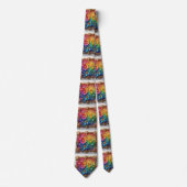 Flamboyant Neck Tie | Rainbow Flowers Faux Glitter Krawatte (Vorderseite)
