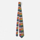 Flamboyant Neck Tie | Rainbow Flowers Faux Glitter Krawatte (Rückseite)