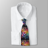 Flamboyant Neck Tie | Rainbow Flowers Faux Glitter Krawatte (Gebunden)